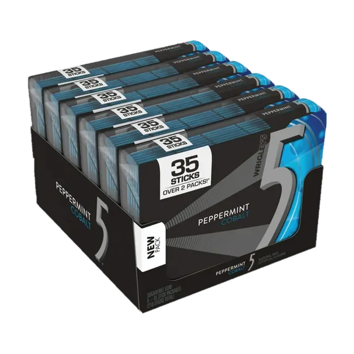 Wrigley 5 Gum Cobalt Mega 35 Stk available at Mexmax INC, ideal for wholesale buyers seeking premium gum.