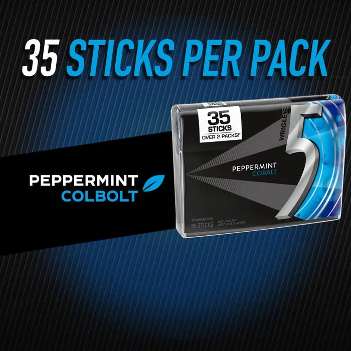 Wrigley 5 Gum Cobalt Mega 35 Stk available at Mexmax INC, ideal for wholesale buyers seeking premium gum.