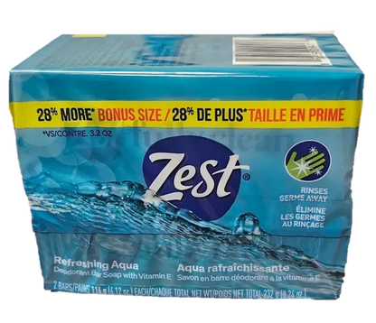 Zest Aqua Bar Soap 2pk - 4.12 oz