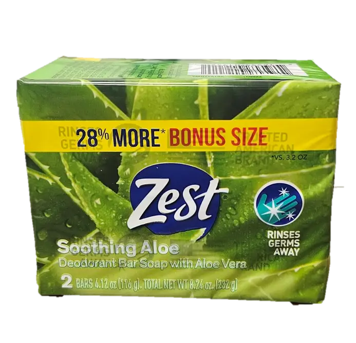 Zest Fresh Aloe Bar Soap 2pk - 4.12 oz