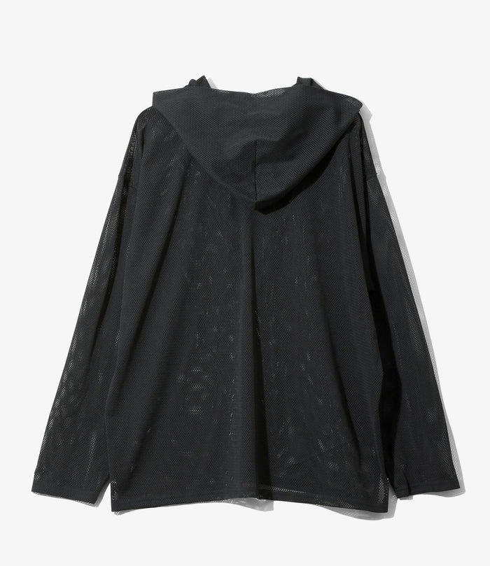 Zipped Hoody - Black - Knit Mesh