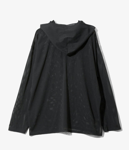 Zipped Hoody - Black - Knit Mesh