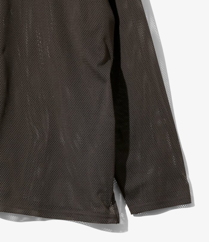Zipped Hoody - Dk.Brown - Knit Mesh