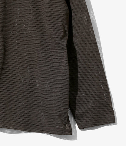 Zipped Hoody - Dk.Brown - Knit Mesh