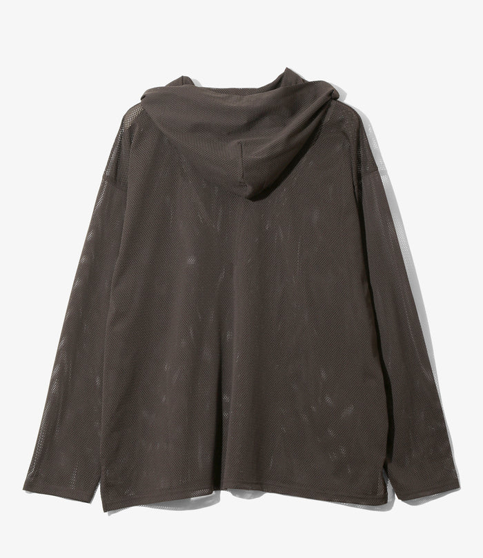 Zipped Hoody - Dk.Brown - Knit Mesh