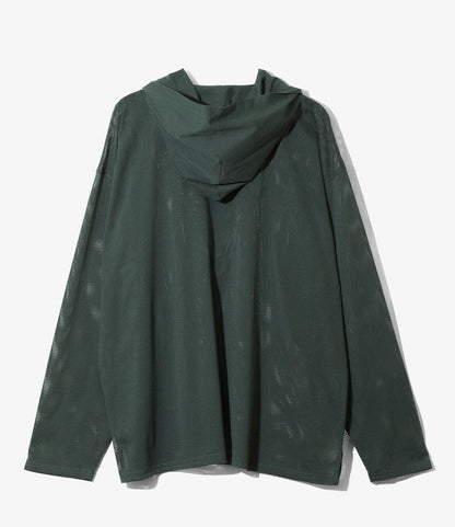 Zipped Hoody - Dk.Green - Knit Mesh